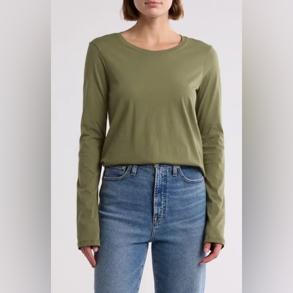 ATM Anthony Thomas Melillo Crewneck Long Sleeve T-shirt, 100% Cotton, XS